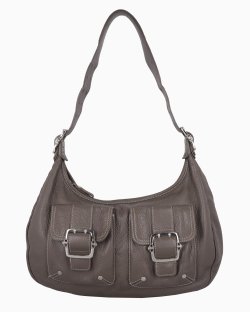 Bolsa Longchamp Buckle Pocket Hobo Cinza
