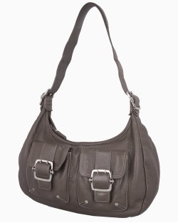 Bolsa Longchamp Buckle Pocket Hobo Cinza