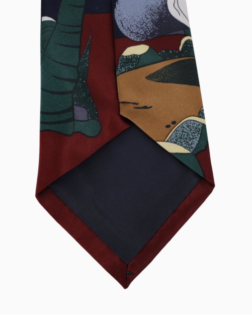 Cravate En Soie René Chagal Fait Main - Motif Dollar - Longueur Classique - Occasion