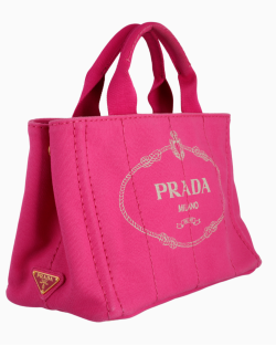Bolsa Prada Canapa Logo Print Small Tote Pink