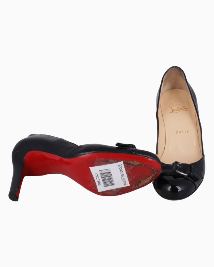 Scarpin Louboutin Original Fivela Preto Feminino