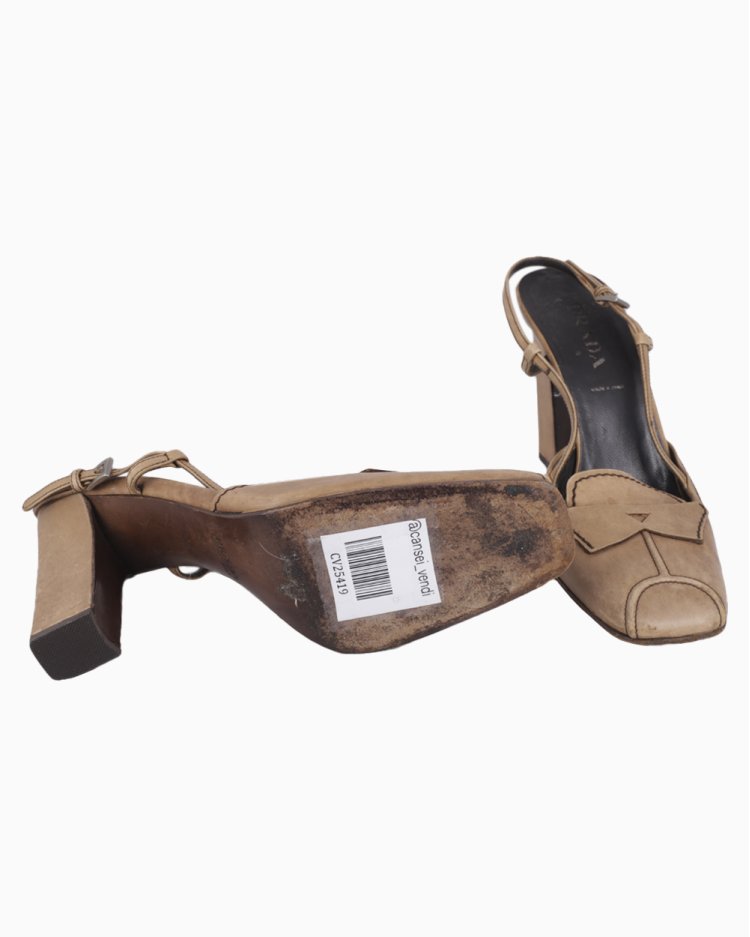 Sapato Prada Original Slingback Bege Feminino