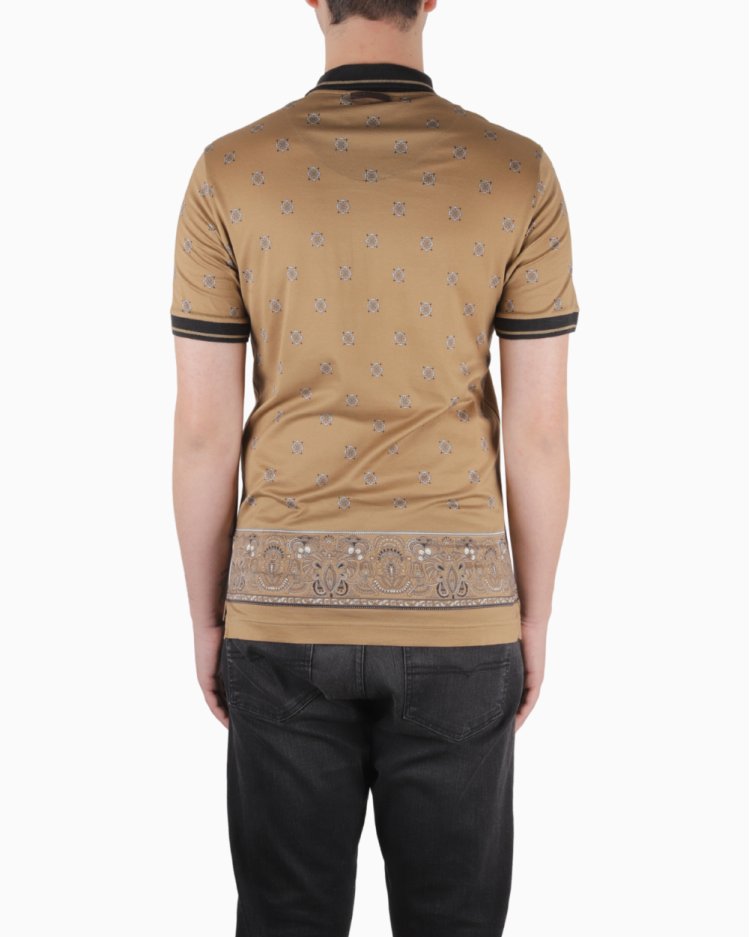 トップス 00s dolce&gabbana camo pattern polo Dolce & Gabbana Camisa Polo De Seda Com Padronagem Camuflada