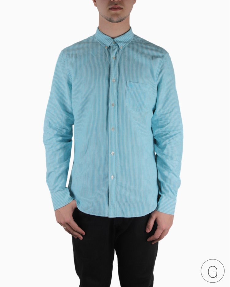 Camisa Burberry Original Listrada Azul Feminina
