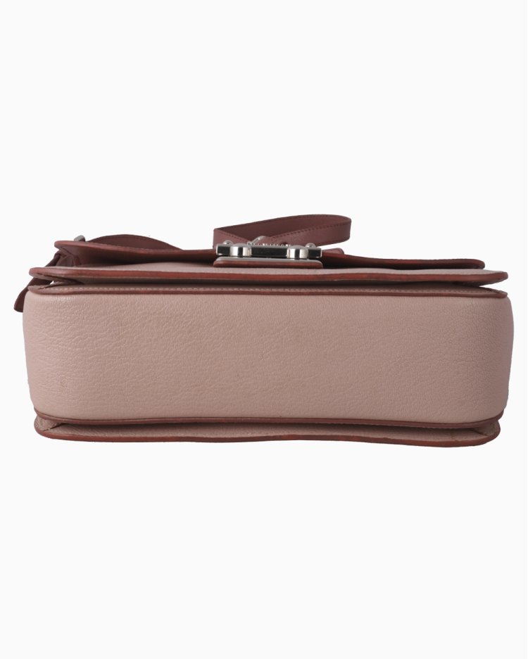 Bolsa Miu Miu Original Madras Push Lock Top Handle Rosa Feminina
