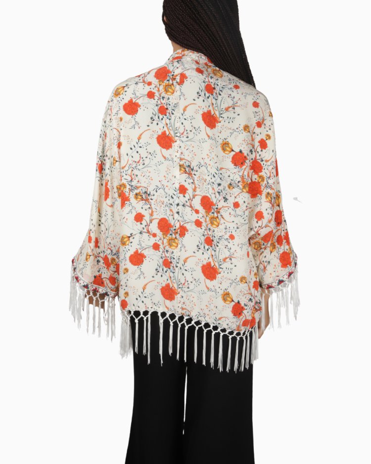 Kimono The Kooples Original Seda Floral Femnino