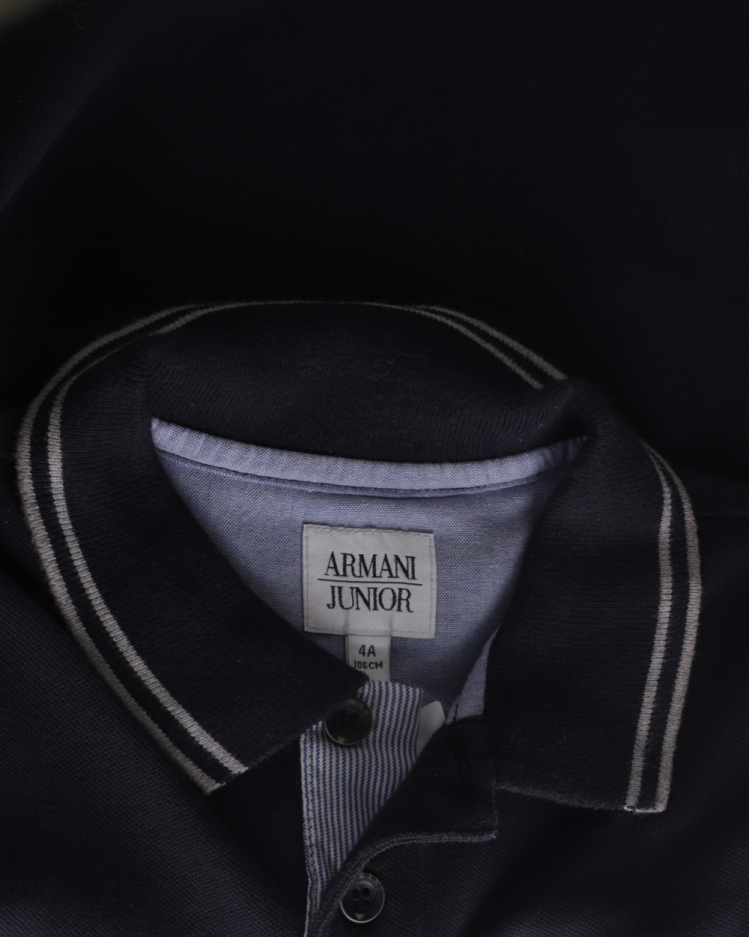 Blusa Infantil Polo Armani Original Junior Azul Marinho