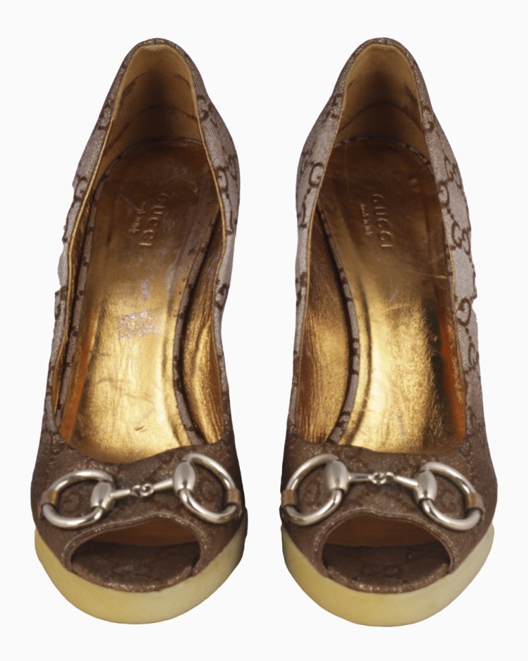 Sapato Gucci Original GG Horsebit Canvas Monograma Feminino