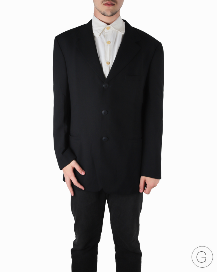 Blazer Versace Original Lã Preto Masculino