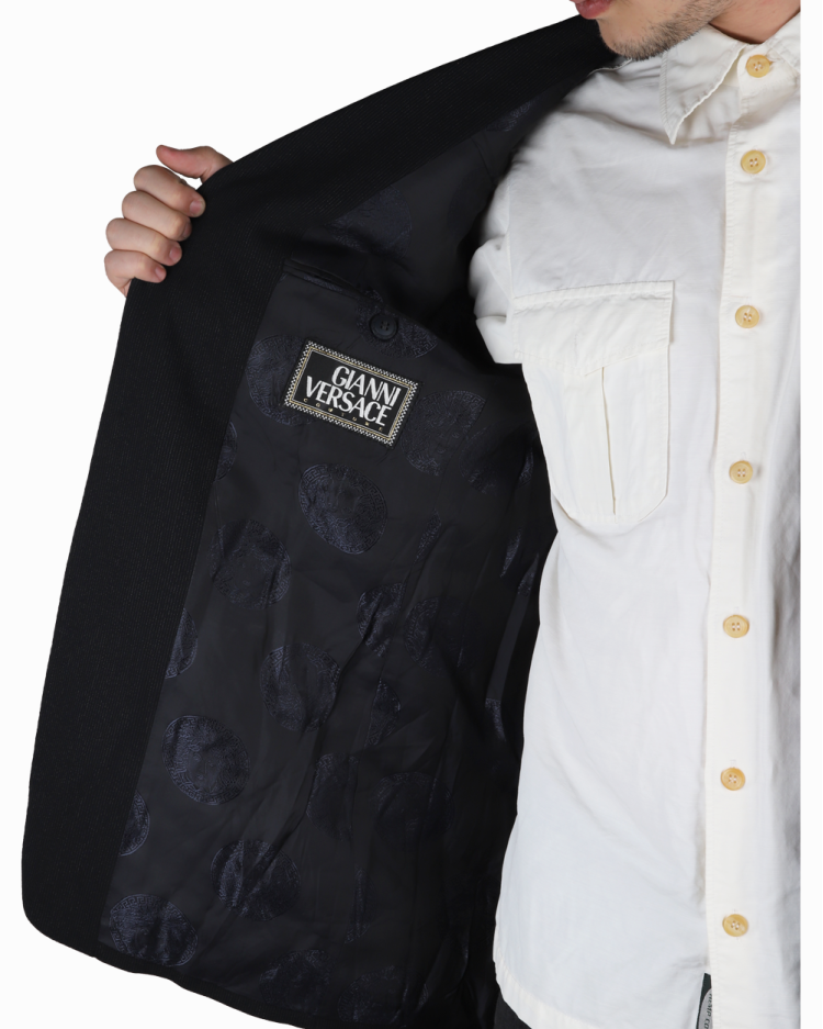 Blazer Versace Original Lã Preto Masculino