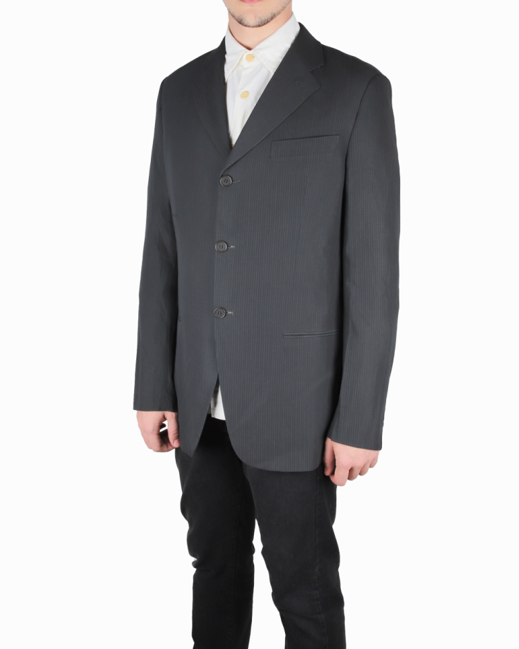 Blazer Giorgio Armani Original Risca de Giz Cinza Masculino