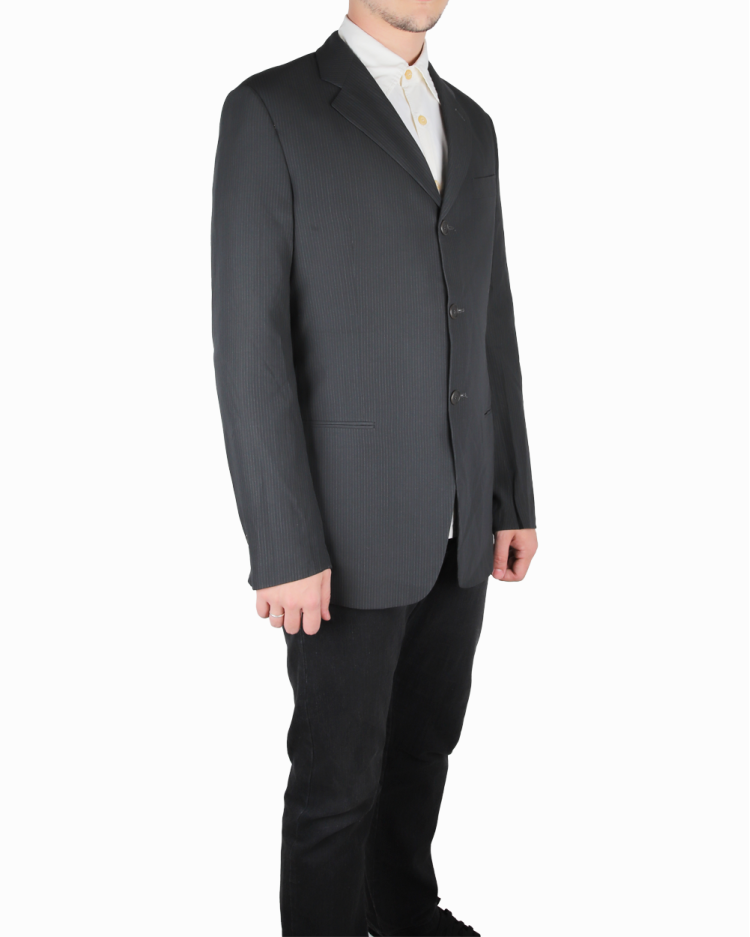Blazer Giorgio Armani Original Risca de Giz Cinza Masculino