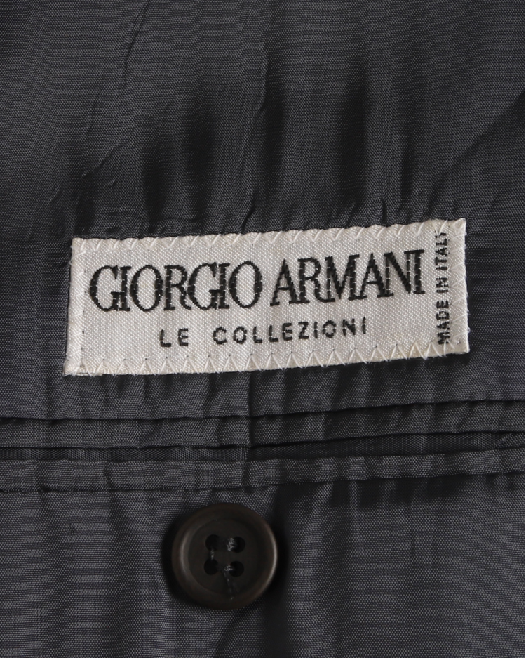 GIORGIO ARMANI 70s 80s初期　ririジップ メンズ 48 Blazer Giorgio Armani Original Risca de Giz Cinza Masculino