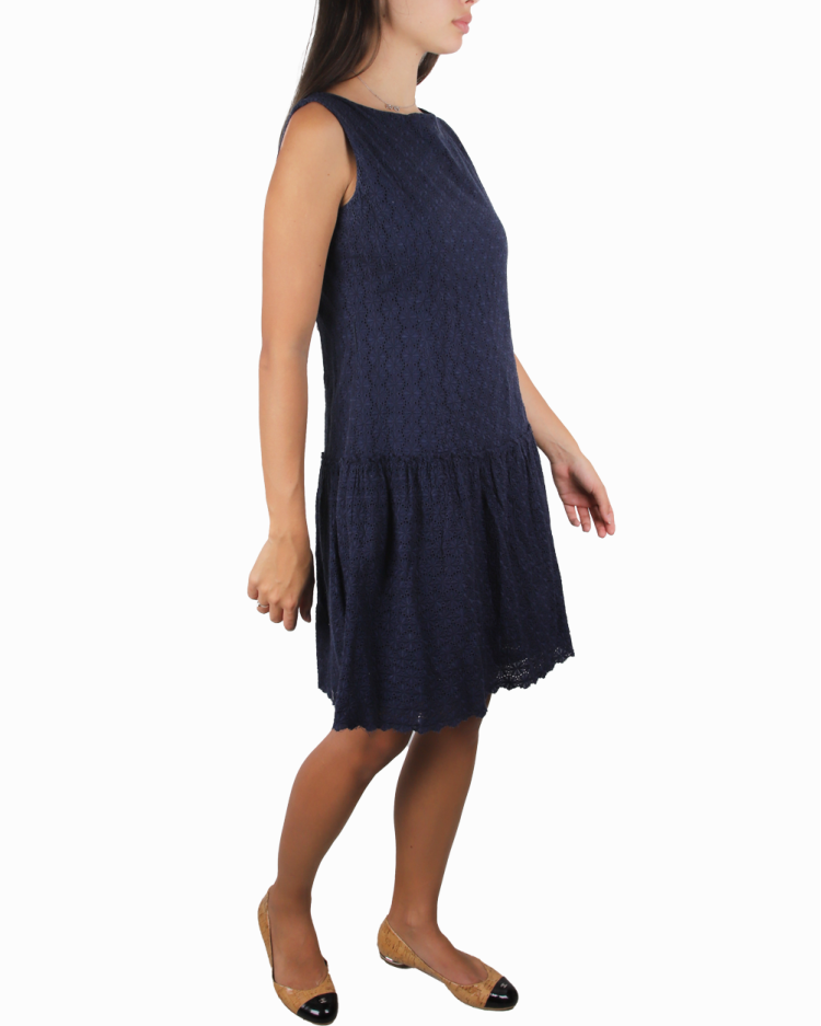 Vestido Carolina Herrera Original Renda Azul Marinho Feminino
