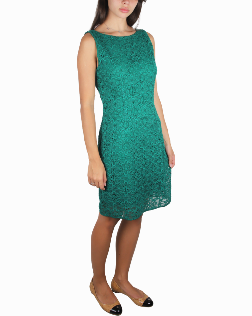 Vestido Carolina Herrera Original Renda Verde Feminino