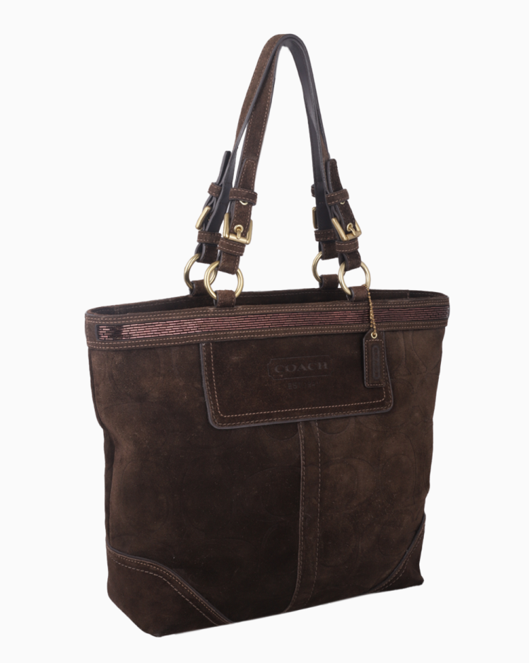 Bolsa Coach Original Vintage In Signature Camurça Tote Marrom Feminina