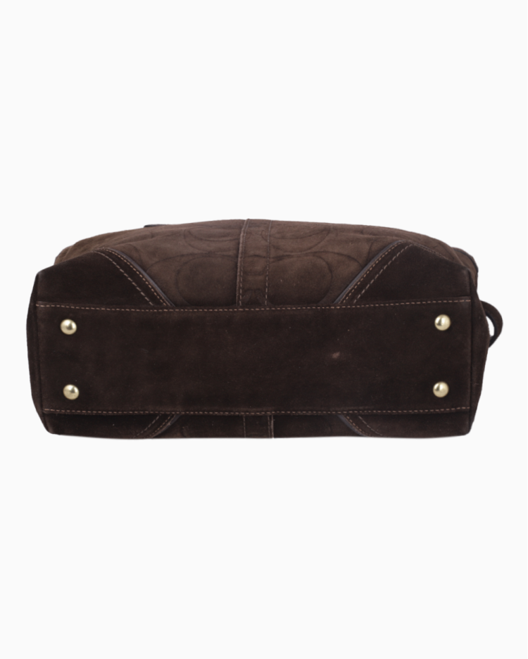 Bolsa Coach Original Vintage In Signature Camurça Tote Marrom Feminina