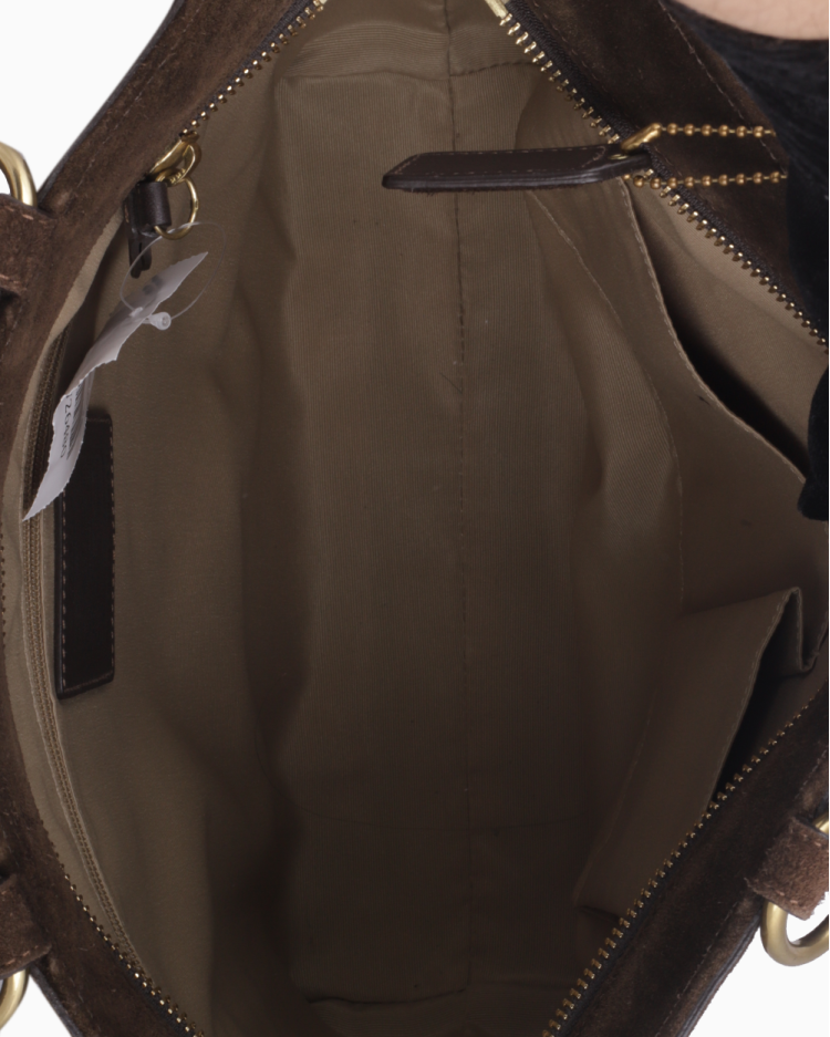Bolsa Coach Original Vintage In Signature Camurça Tote Marrom Feminina