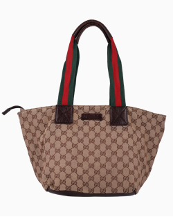 Bolsa Gucci Tote Web GG Canvas