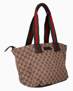 Bolsa Gucci Tote Web GG Canvas