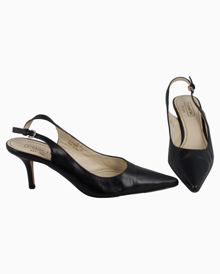 Sapato Coach Original Slingback Preto Feminino