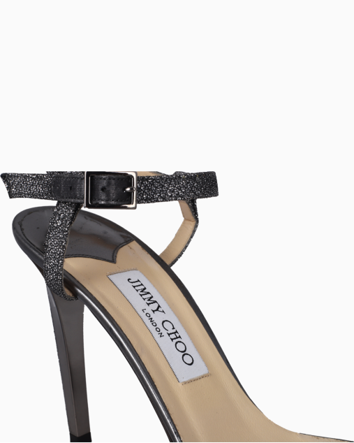 Jimmy Choo Peep Toe Brilhante Sandália Jimmy Choo Original
