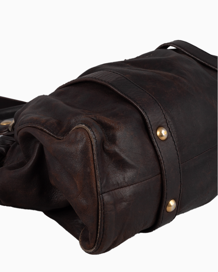Bolsa Miu Miu Original Vitello Lux Gathered Café Feminina