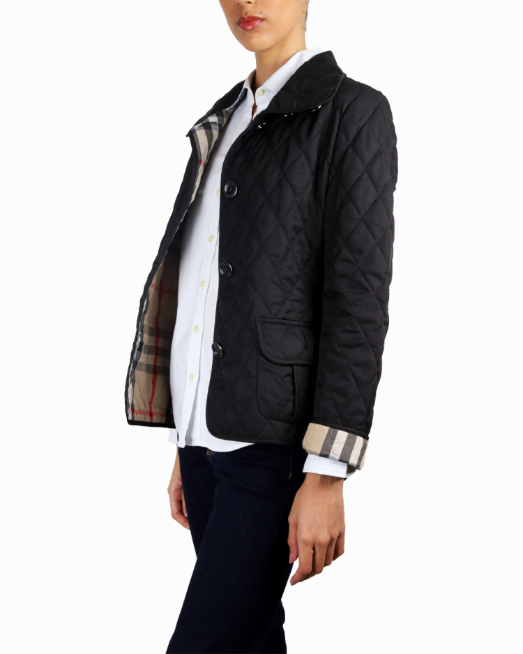 Jaqueta Burberry Original Nylon Matelassê Preta Feminina