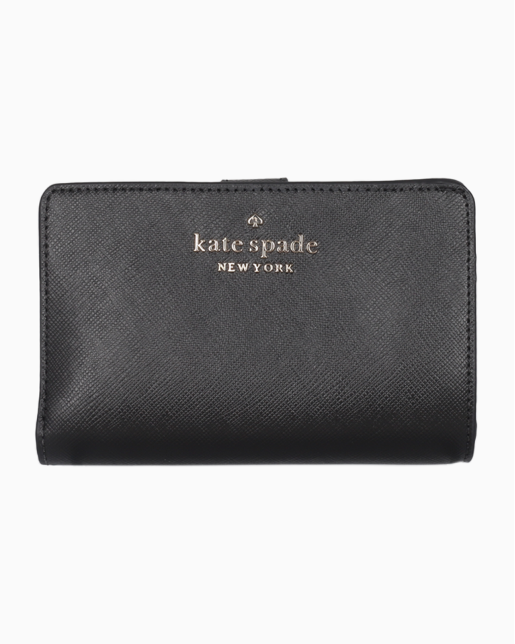 Carteira Kate Spade Original Bifold Zip Couro Preto Feminina