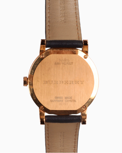 Relógio Burberry Original BU9013 Couro Dourado Masculino