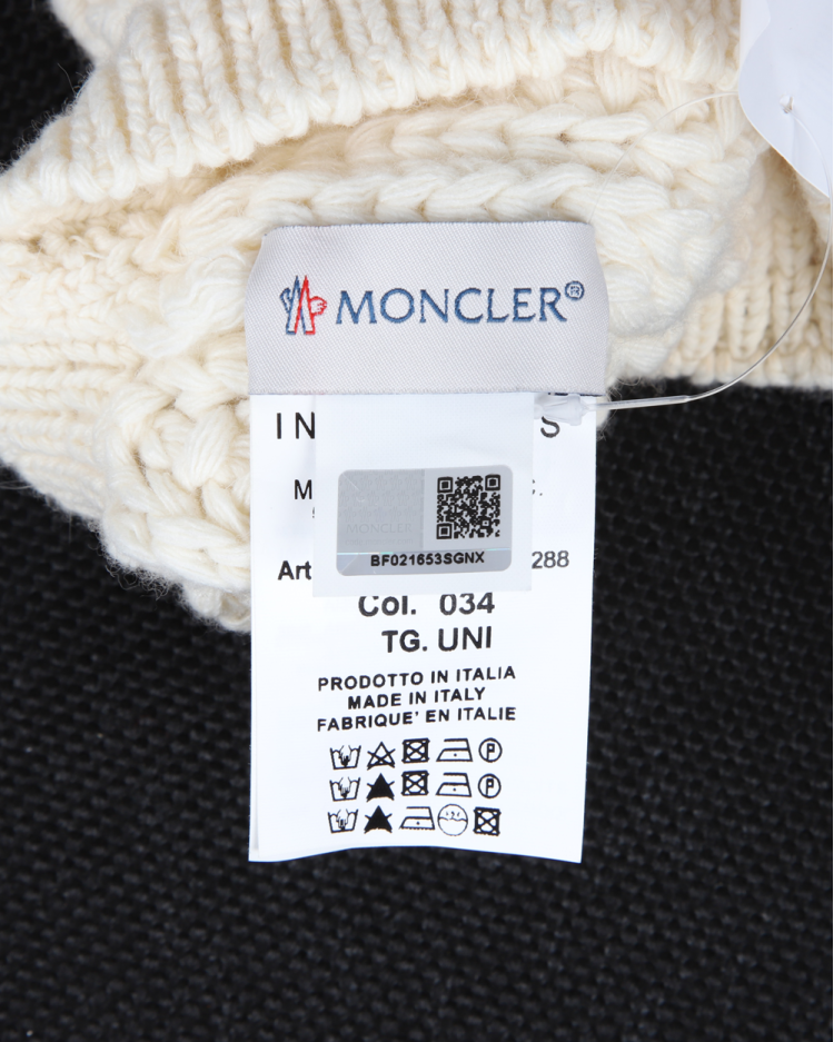 Gorro Moncler Original Tricô Off White Feminino
