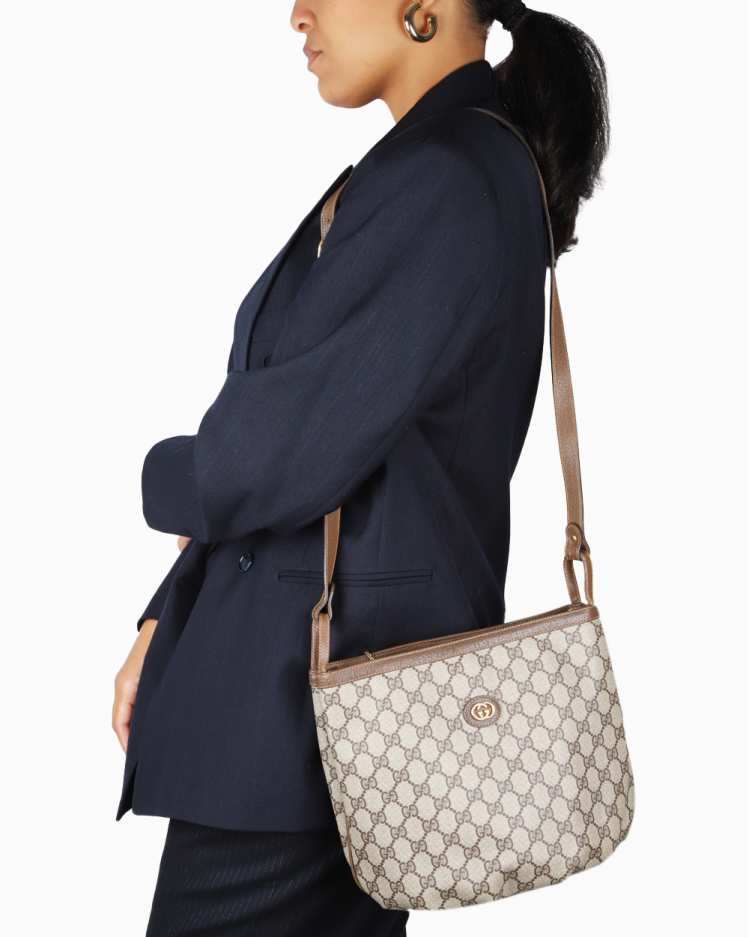 Bolsa Gucci Original Vintage Crossbody GG Canvas Feminina