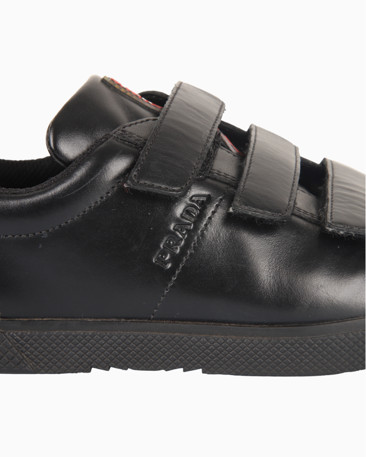 Tênis Prada Original Velcro Couro Preto Feminino