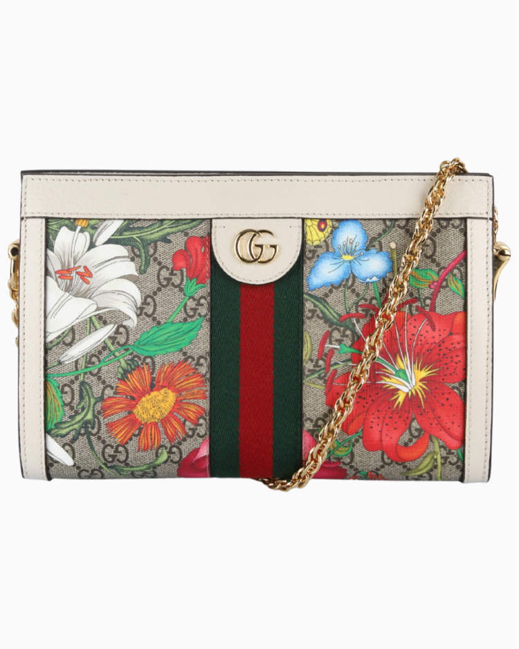 Bolsa Gucci Original Ophidia GG Supreme Flora Branca Feminina