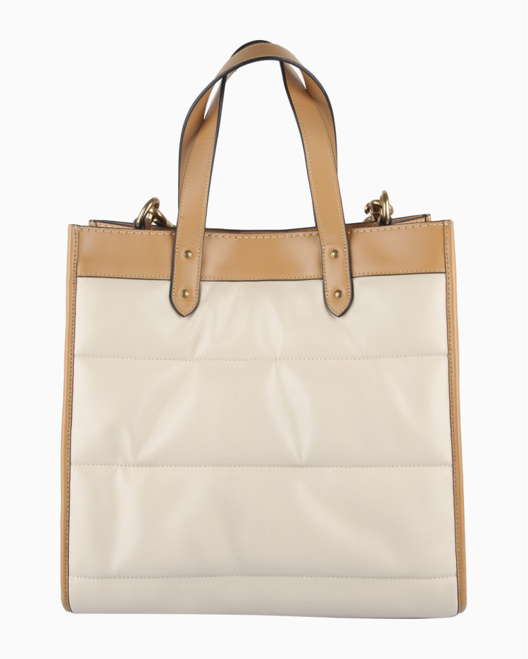 Bolsa Coach Original Field Tote Colorblock Badge Bege Feminina