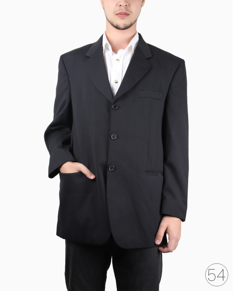 Blazer Yves Saint Laurent Vintage Original Risca de Giz Azul