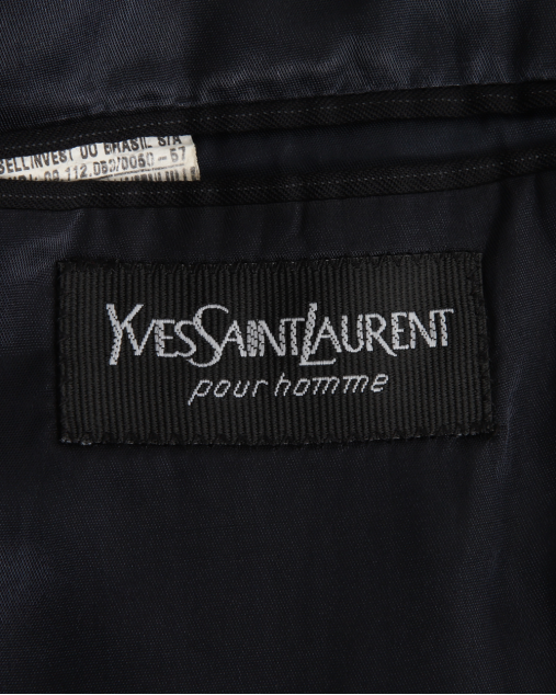 Blazer Yves Saint Laurent Vintage Original Risca de Giz Azul