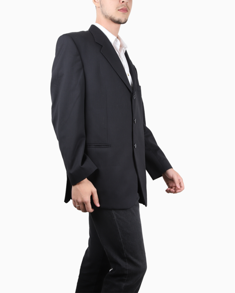 Blazer Yves Saint Laurent Vintage Original Risca de Giz Azul