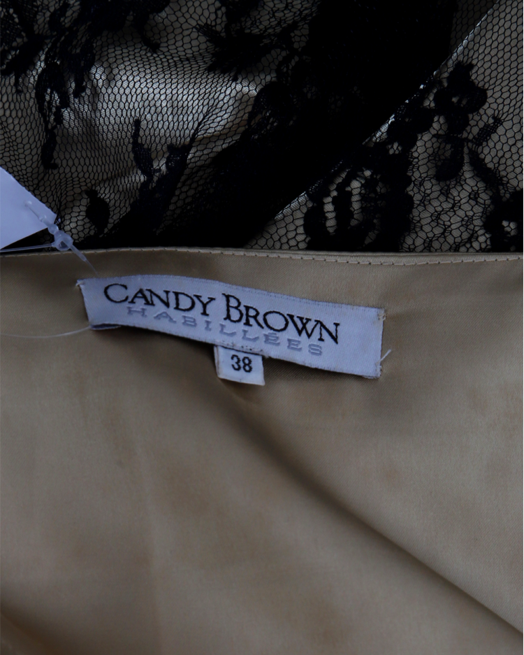 Vestido Candy Brown Original Longo Rendado Bicolor Feminino