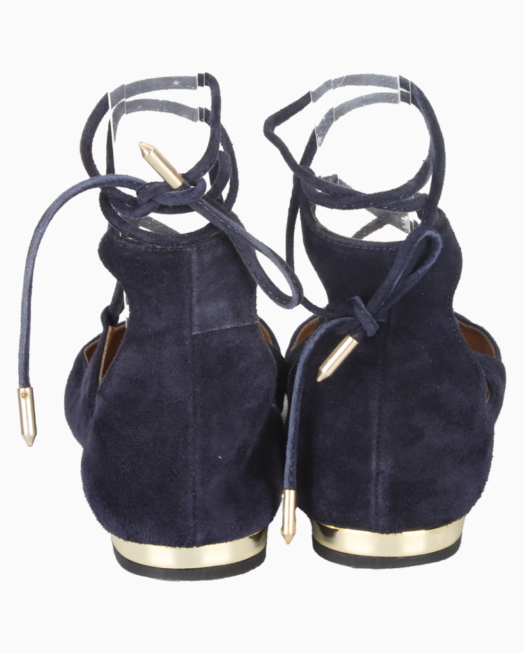 Sapatilha Aquazzura Original Veludo Azul Marinho Feminina