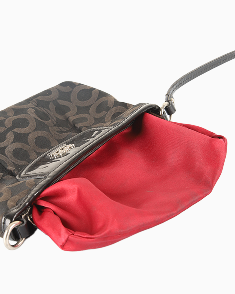 Bolsa Coach Original Vintage In Signature Preta Feminina