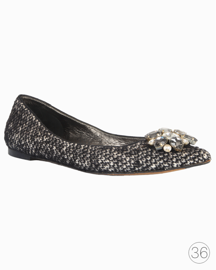 Sapatilha Dolce & Gabbana Original Tweed Preta e Branca Feminina