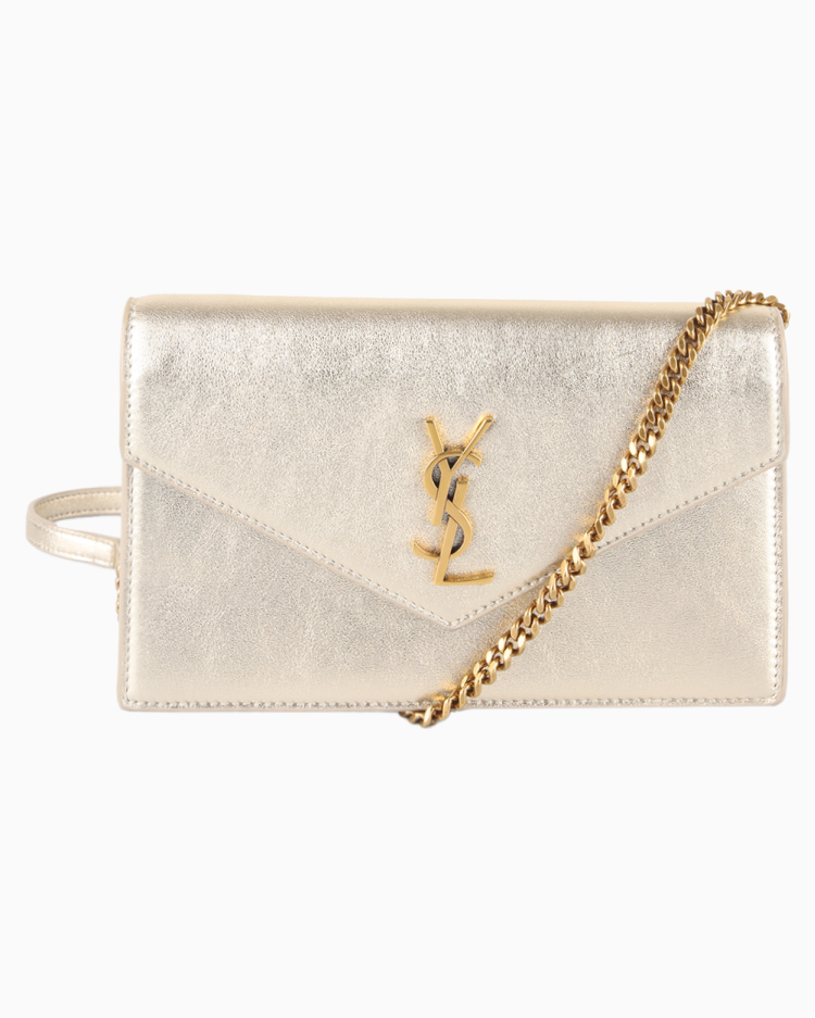 Clutch Saint Laurent Original Envelope Dourada Feminina