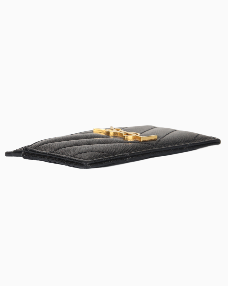 Porta Cartão Saint Laurent Original YSL Matelassê Preto Feminino