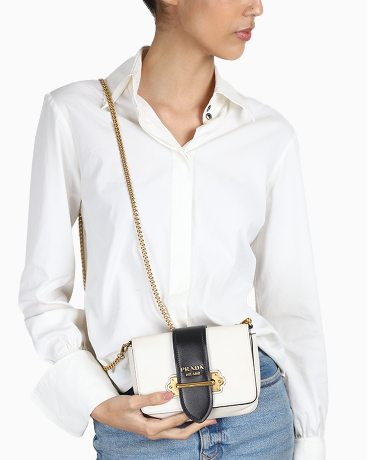 Bolsa Prada Original Cahier Bicolor Feminina