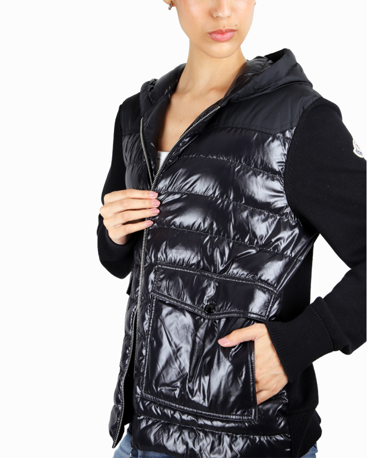 Casaco Moncler Original Cardigan Tricot Preto Feminino