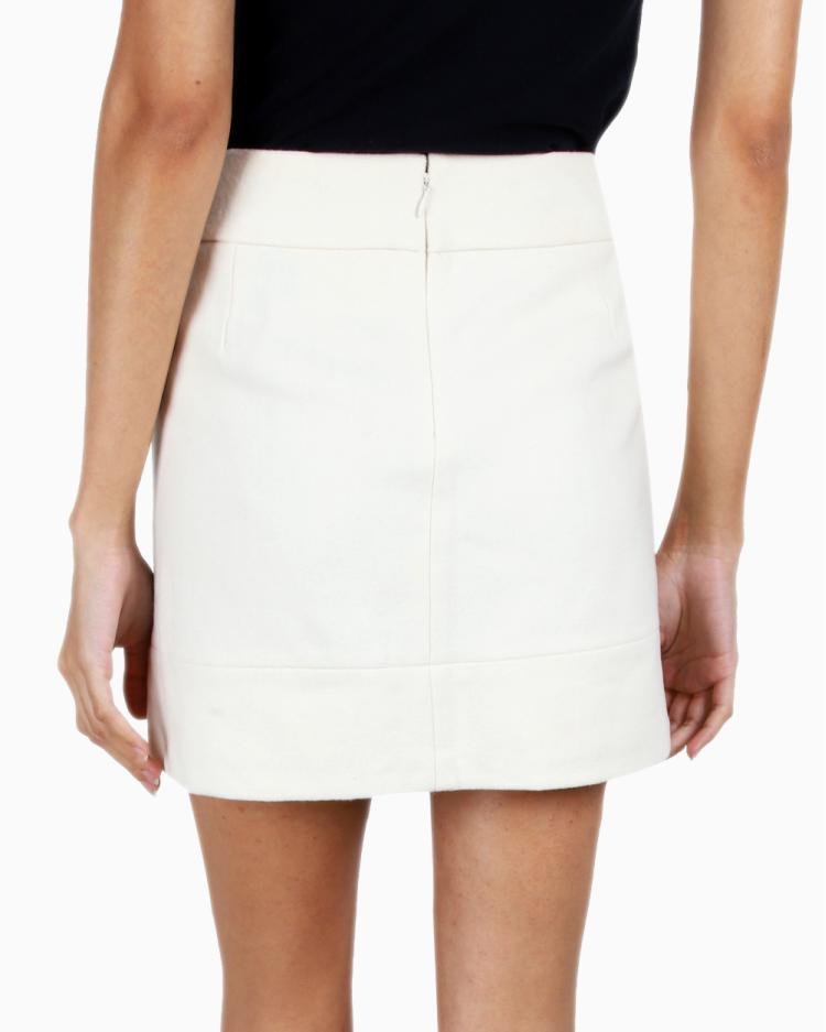 Saia J.Crew Original Curta Lã Off White Feminina
