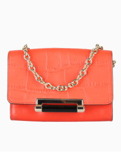 Bolsa Diane Von Furstenberg Chain Mini Crossbody Laranja
