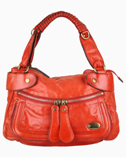 Bolsa Chloé Vintage Braided Handle Tote Laranja