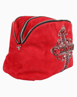 Bolsa Versace Crystal Cross Veludo Vermelha